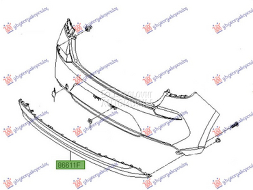 SPOJLER ZADNJEG BRANIKA (H/B) za Hyundai i30 od 2017. do 2020. god.