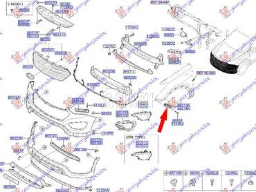 NOSAC PREDNJEG BRANIKA BOCNI P za Hyundai Santa Fe od 2016. do 2018. god.