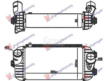 HLADNJAK INTERKULERA 2.0/2.2 B za Hyundai Santa Fe od 2012. do 2016. god.