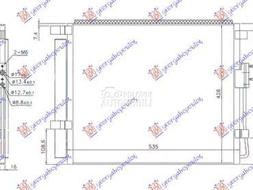 HLADNJAK KLIME 2.0/2.2 CRDi DI za Hyundai Santa Fe od 2016. do 2018. god.