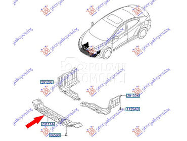 ZASTITA MOTORA PLASTICNA za Hyundai Elantra od 2011. do 2013. god.