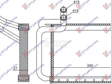 GREJAC KABINE (155x260x27) za Hyundai H 1 od 2007. do 2018. god.