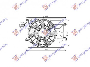 VENTILATOR KOMPLET (1.6/2.0 BE za Hyundai i40 od 2011. do 2025. god.