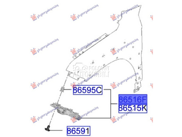 NOSAC PREDNJEG BRANIKA BOCNI P za Hyundai Kona od 2023. do 2025. god.