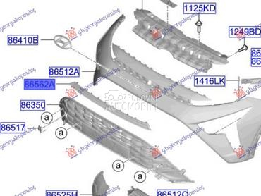 CENTRALNA RESETKA GORNJA (O) za Hyundai Bayon od 2021. do 2025. god.