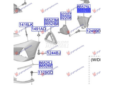 USMERIVAC VAZDUHA PREDNJEG BRA za Hyundai Bayon od 2021. do 2025. god.