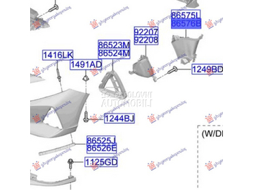 USMERIVAC VAZDUHA PREDNJEG BRA za Hyundai Bayon od 2021. do 2025. god.