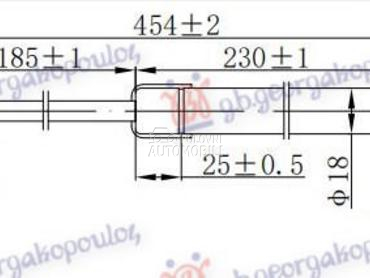 AMORTIZER GEPEK VRATA (454L-35 za Kia Soul od 2008. do 2011. god.