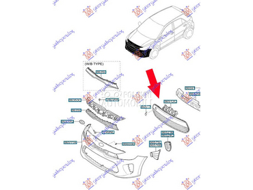 CENTRALNA RESETKA (O) za Kia Rio od 2017. do 2020. god.