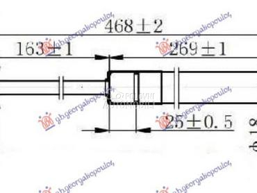 AMORTIZER GEPEK VRATA 440... za Toyota Corolla od 2004. do 2006. god.