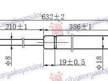 AMORTIZER GEPEK VRATA 600... za Peugeot 806 od 1994. do 2002. god.