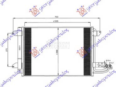 HLADNJAK KLIME BENZIN/DIZEL za Volkswagen Touran od 2010. do 2015. god.