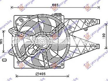 VENTILATOR KOMPLET... za Fiat Doblo od 2009. do 2015. god.