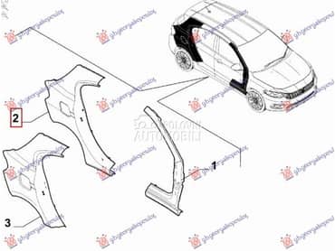 ZADNJI BLATOBRAN Levo za Fiat Tipo od 2016. do 2021. god.