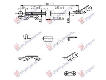 AMORTIZER GEPEK VRATA Desno za Toyota Yaris od 1999. do 2005. god.