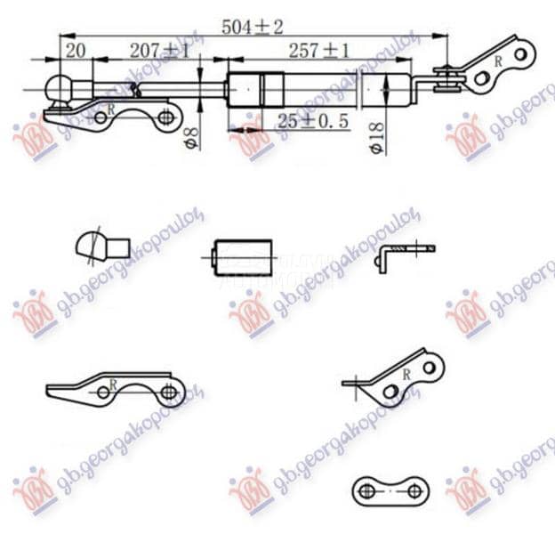 AMORTIZER GEPEK VRATA Desno