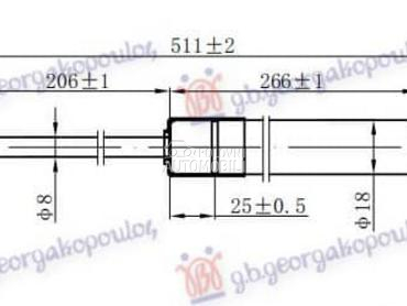AMORTIZER GEPEK VRATA 270... za Suzuki Celerio za 2014. god.
