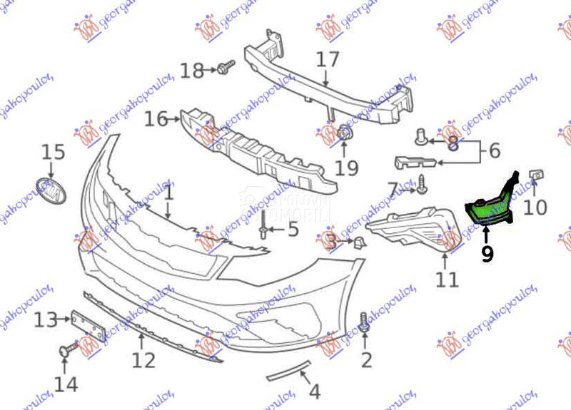 RESETKA PREDNJEG BRANIKA UNUTR