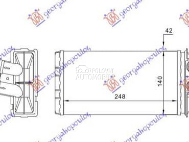 GREJAC KABINE (248x140) DIZEL za Peugeot 307 od 2001. do 2005. god.
