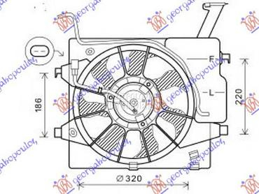 VENTILATOR KOMPLET (BENZIN) za Kia Picanto od 2011. do 2015. god.