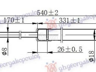 AMORTIZER GEPEK VRATA 650... za Škoda Superb od 2008. do 2013. god.