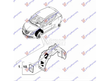 POTKRILO (A KVALITET) za Lancia Ypsilon od 2011. do 2024. god.