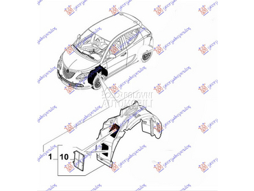 POTKRILO (A KVALITET) za Lancia Ypsilon od 2011. do 2024. god.