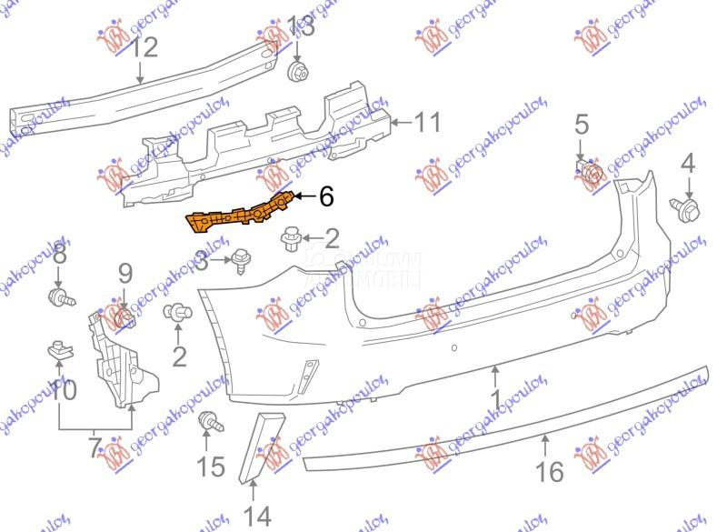 NOSAC ZADNJEG BRANIKA GORNJI P