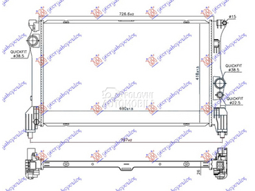 HLADNJAK MOTORA 2.2 (114/116/1 za Mercedes Benz V Klasa od 2015. do 2020. god.