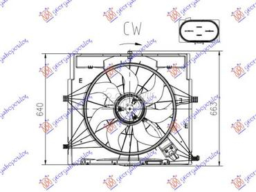 VENTILATOR KOMPLET (2.2 DIZEL) za Mercedes Benz V Klasa od 2015. do 2020. god.