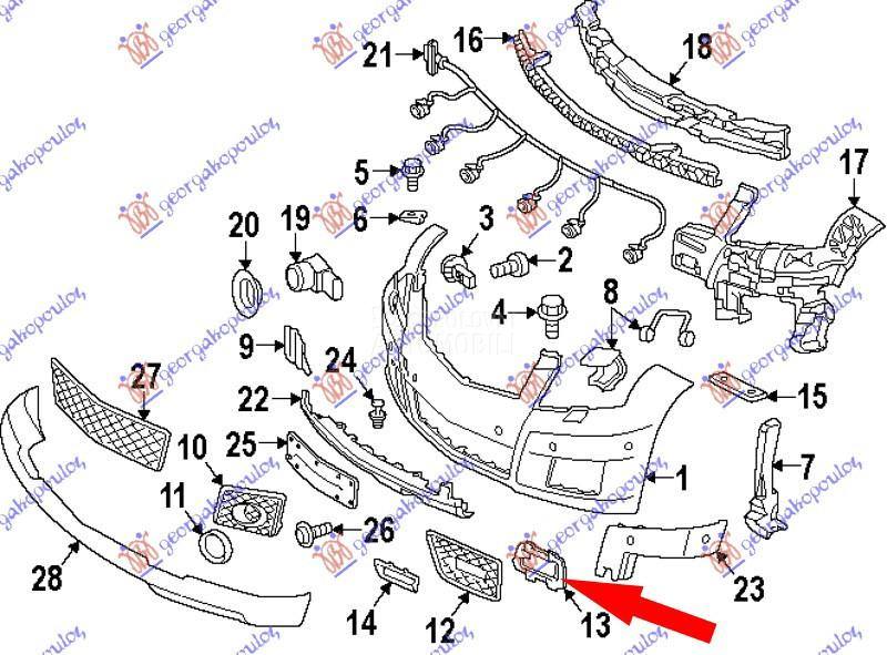 RESETKA PREDNJEG BRANIKA UNUTR