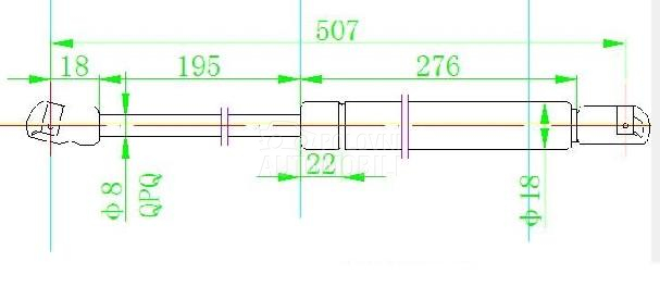 AMORTIZER GEPEK VRATA (506.5L-