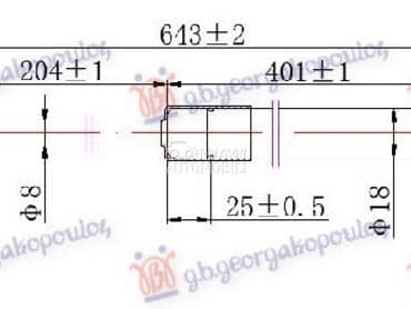 AMORTIZER GEPEK VRATA 470... za Opel Agila od 1999. do 2008. god.