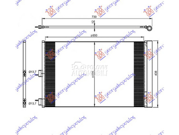HLADNJAK KLIME A 45 AMG (650x4 za Mercedes Benz A Klasa od 2012. do 2015. god.