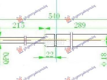 AMORTIZER GEPEK VRATA 385... za Nissan Almera od 2000. do 2006. god.