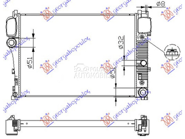 HLADNJAK MOTORA (AUTO) (64x44x za Mercedes Benz S Klasa od 2005. do 2013. god.
