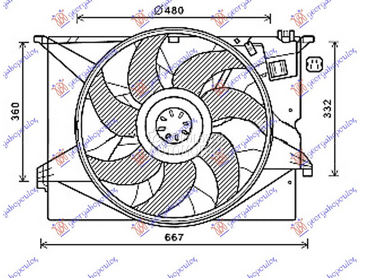 VENTILATOR KOMPLET (BENZIN/DIZ za Mercedes Benz S Klasa od 2005. do 2013. god.