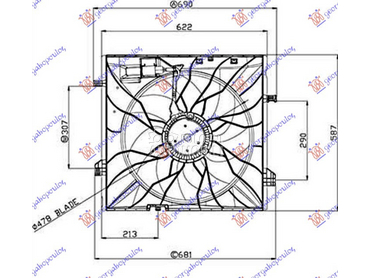 VENTILATOR KOMPLET (BENZIN/DIZ za Mercedes Benz GL Klasa od 2012. do 2015. god.
