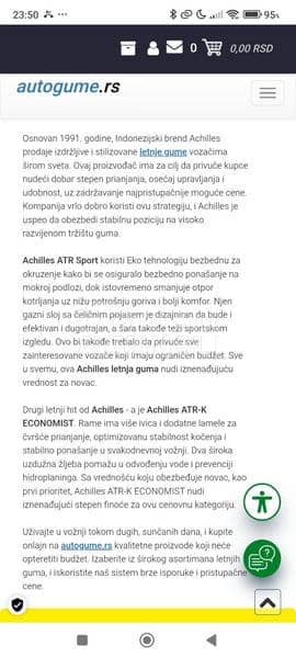 Achilles 205/55 R16 Letnja