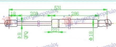 AMORTIZER GEPEK VRATA 410...