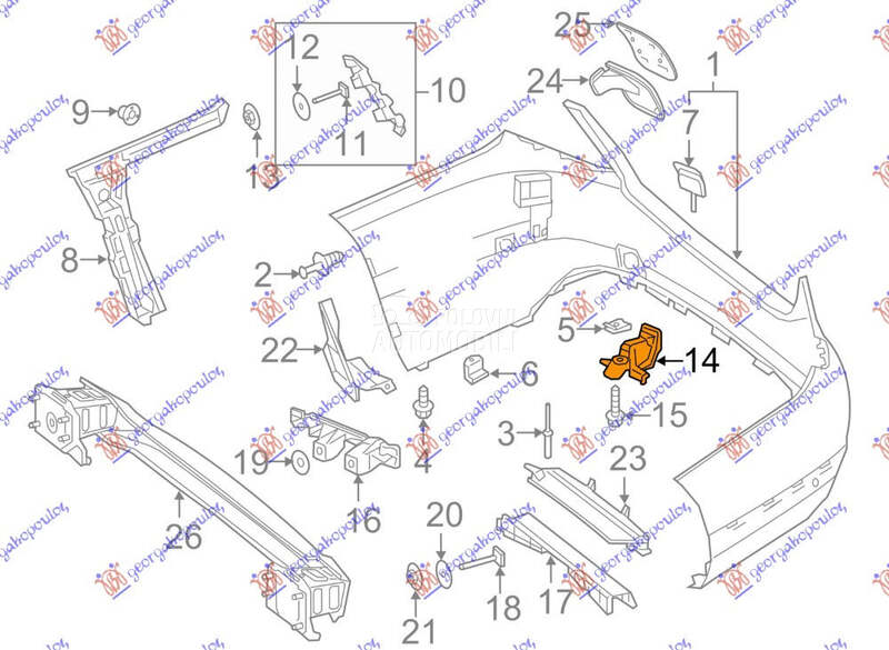NOSAC ZADNJEG BRANIKA UNUTRASN