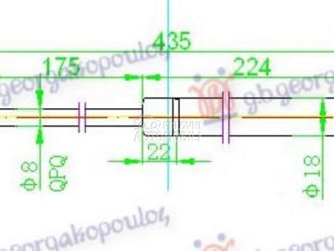 AMORTIZER GEPEK VRATA (435L-17 za Smart ForTwo od 2003. do 2007. god.