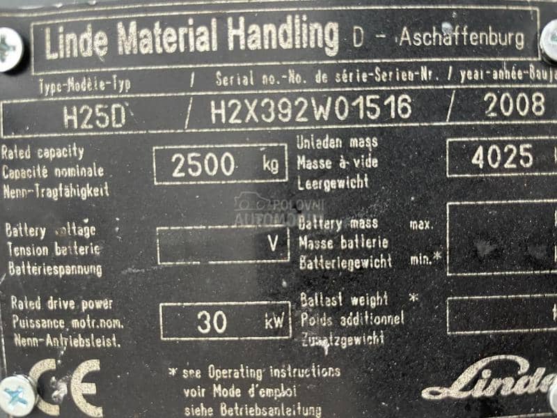 Linde H 25 Triplex