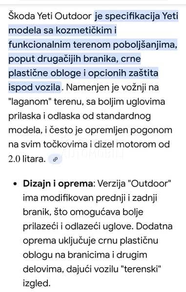 Škoda Yeti 2.0 tdi 4x4 OUTDOOR