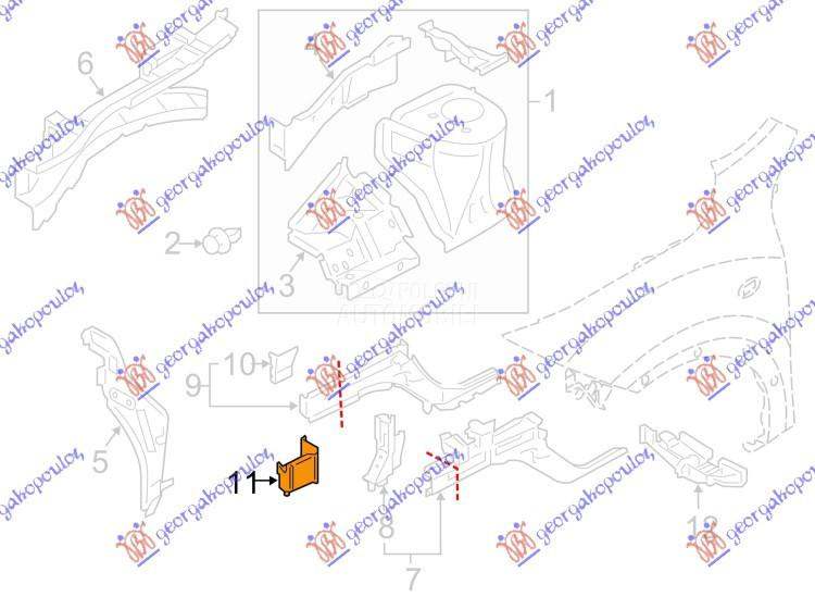 NOSAC PREDNJEG BRANIKA METALNI