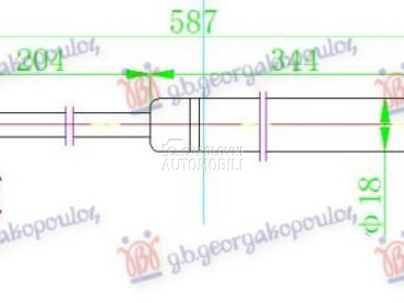 AMORTIZER GEPEK VRATA 5 VRATA za Opel Astra J od 2013. do 2016. god.