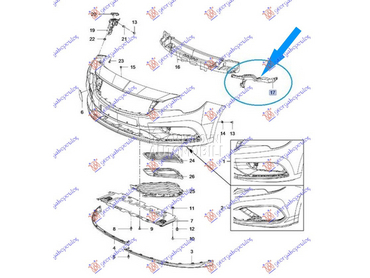 NOSAC PREDNJEG BRANIKA PLASTIC za Opel Astra K od 2019. do 2021. god.
