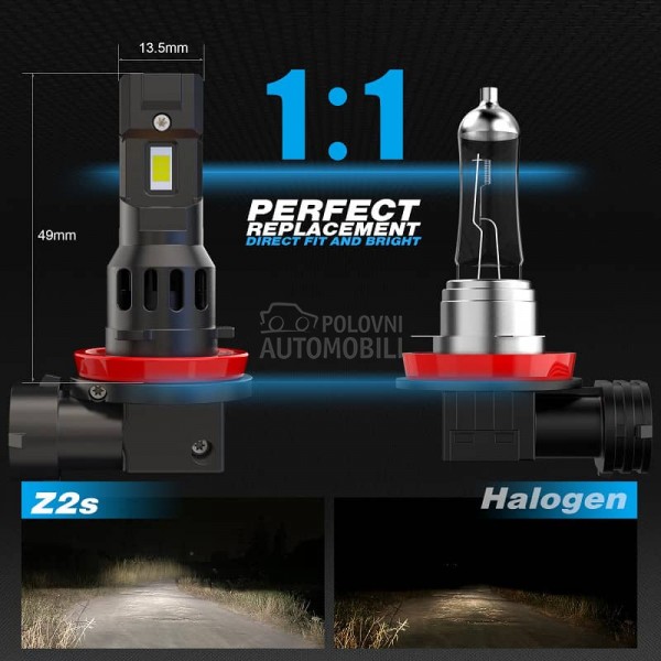 Led Sijalice H9 SET CSP chip 12/24V