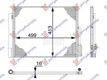 HLADNJAK KLIME 1.6 CDTI DIZEL za Opel Meriva od 2014. do 2025. god.