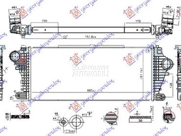 HLADNJAK INTERKULERA 1.6-2.0 C za Opel Insignia od 2017. do 2025. god.